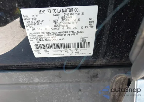 2020 Lincoln Aviator Reserve из США, поврежденный, VIN 5LM5J7XC9LGL22863